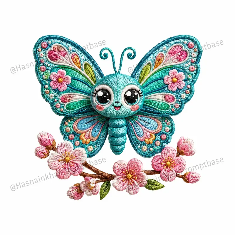 Kawaii Embroidery Floral Style
