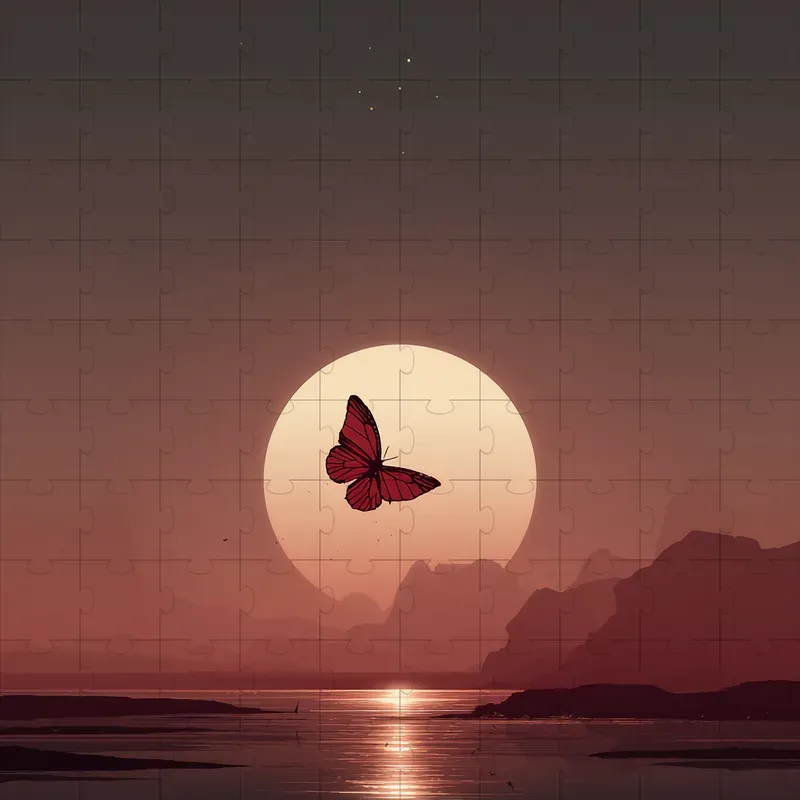 Gouache Flat Silhouettes Dusk Haze