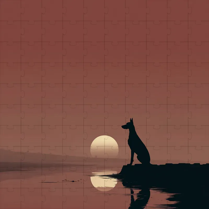 Gouache Flat Silhouettes Dusk Haze