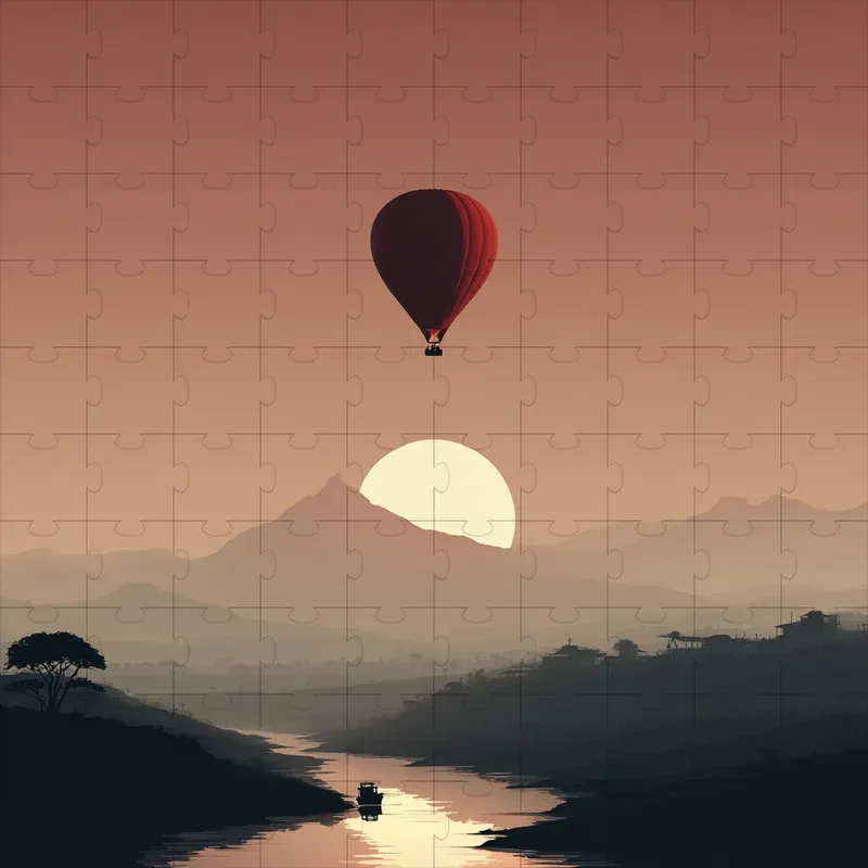 Gouache Flat Silhouettes Dusk Haze