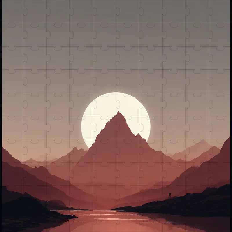 Gouache Flat Silhouettes Dusk Haze