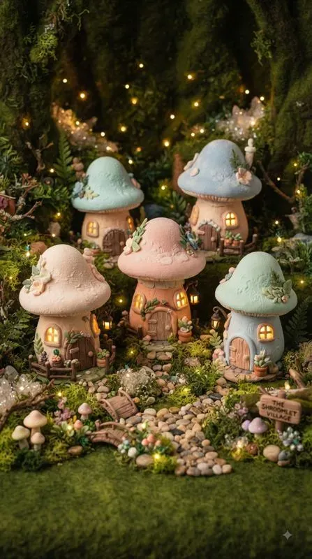 Miniature Pastel Clay Villages