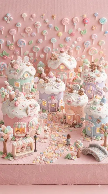 Miniature Pastel Clay Villages