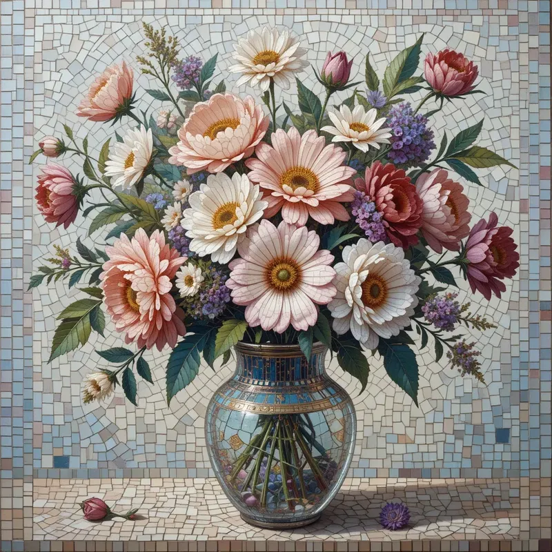 Realistic Mosaic Art Variations