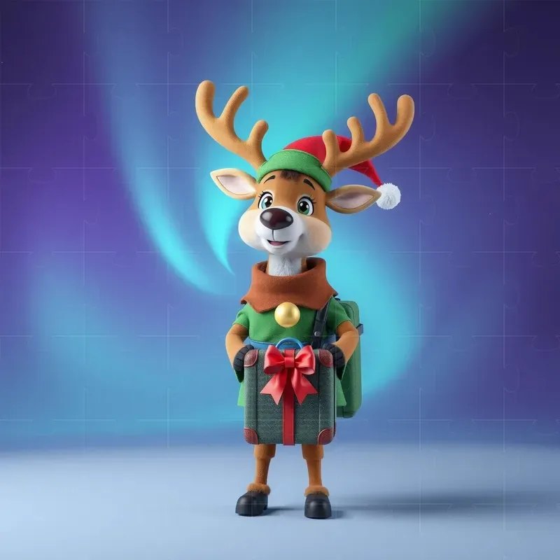 Cute 3D Christmas Travel Characters