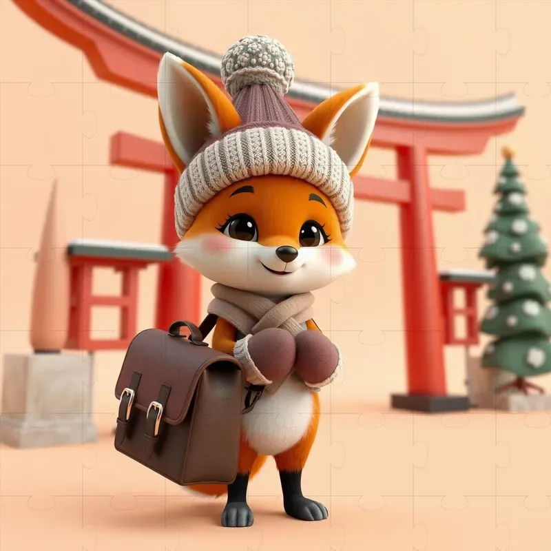 Cute 3D Christmas Travel Characters