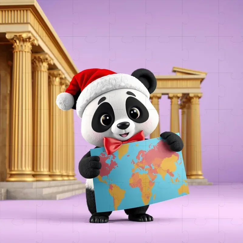 Cute 3D Christmas Travel Characters