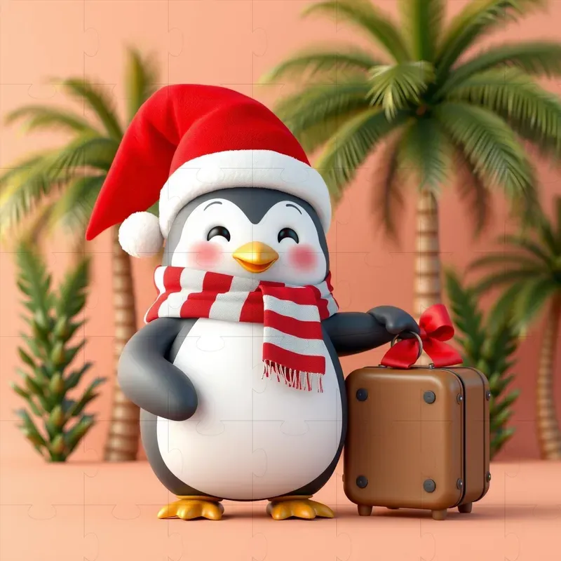 Cute 3D Christmas Travel Characters
