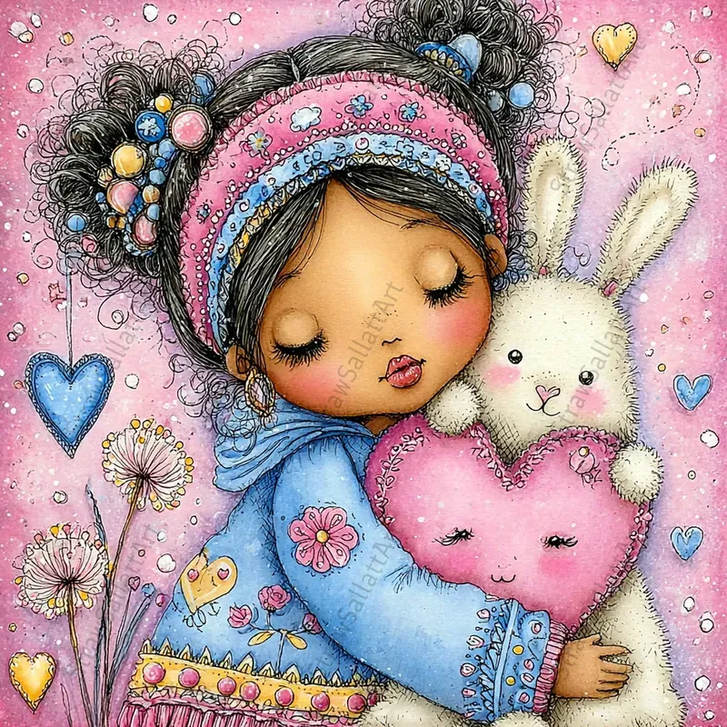 Whimsical Valentine Love Cards Cliparts