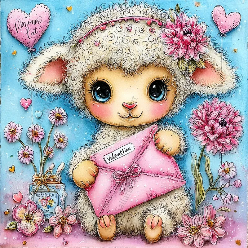 Whimsical Valentine Love Cards Cliparts
