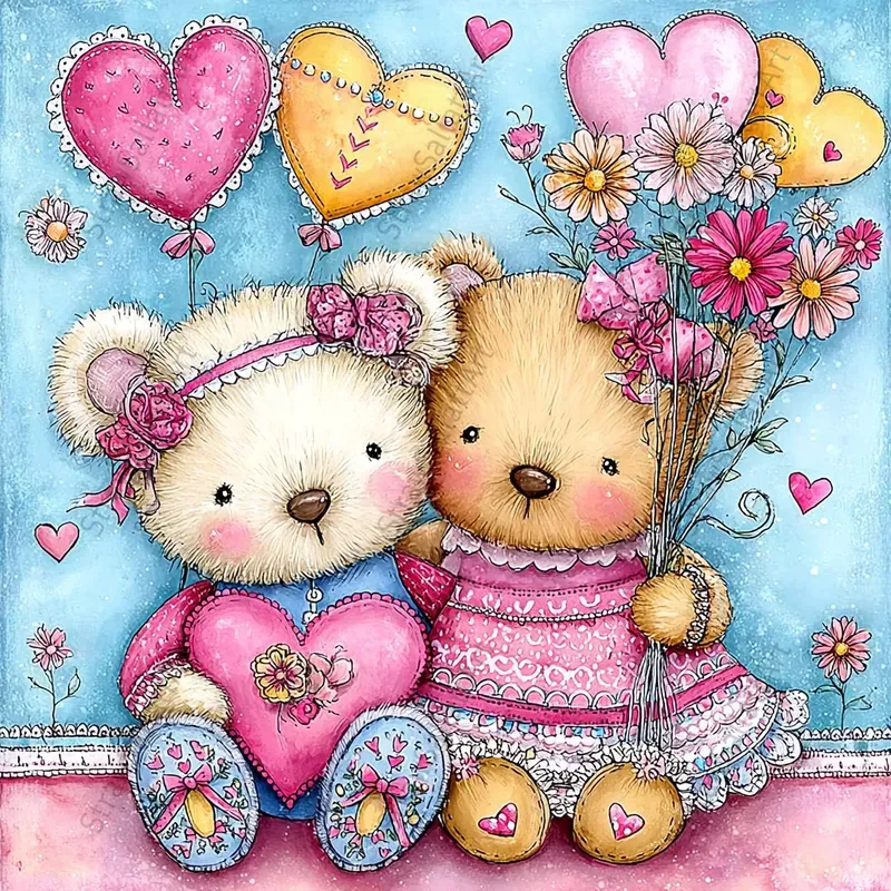 Whimsical Valentine Love Cards Cliparts