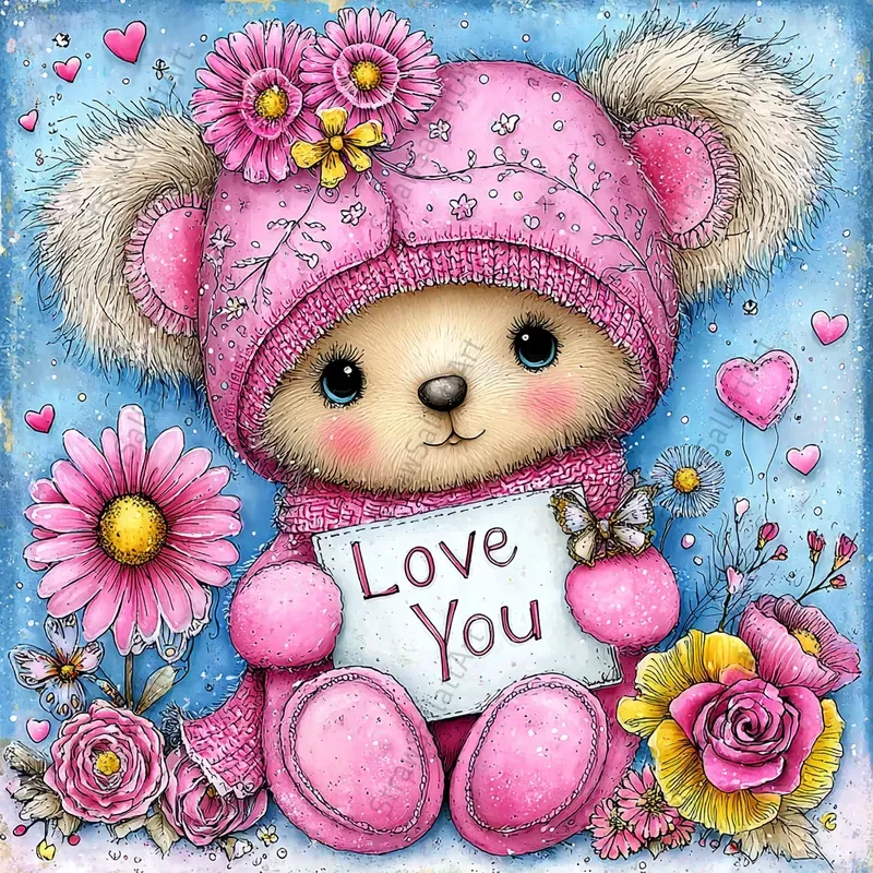 Whimsical Valentine Love Cards Cliparts