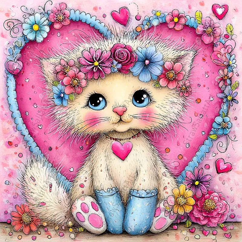 Whimsical Valentine Love Cards Cliparts