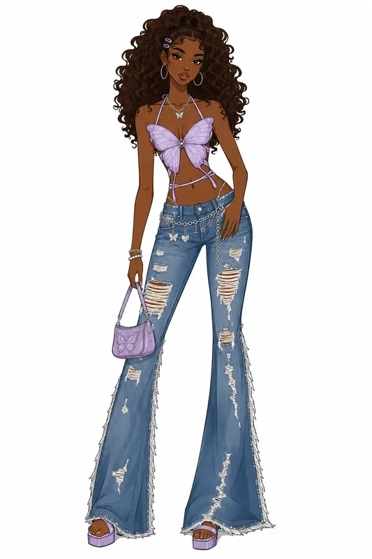 Y2k Vector Fashion Croquis Art
