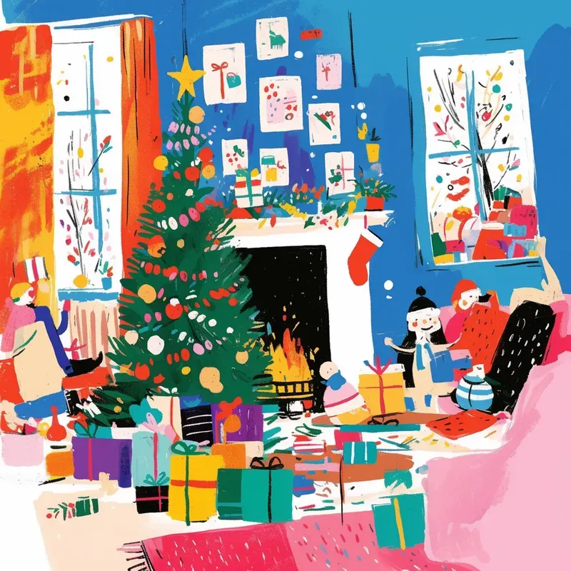 Vibrant Painterly Christmas Scenes