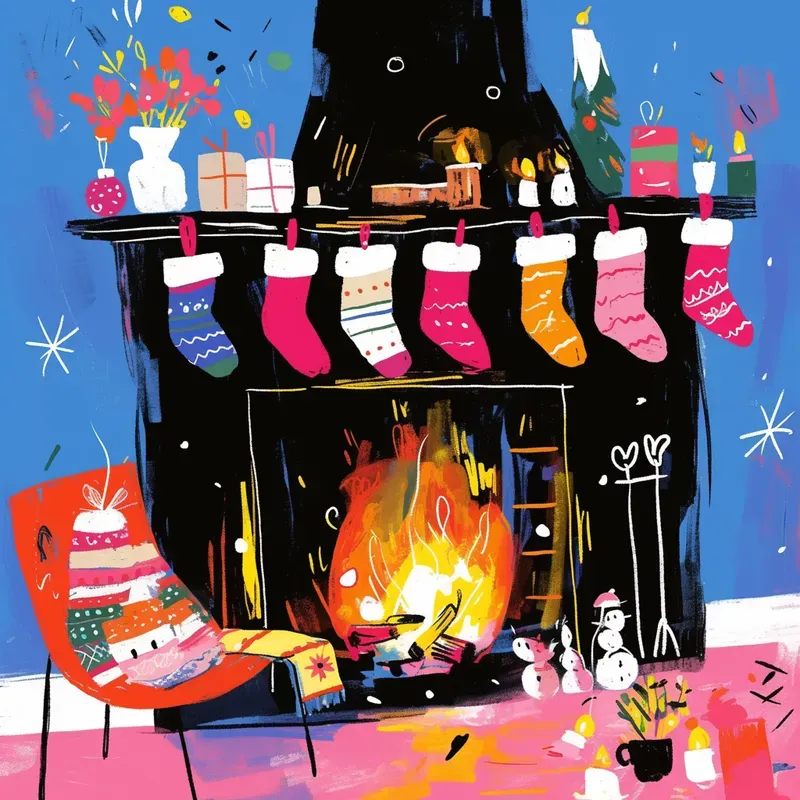 Vibrant Painterly Christmas Scenes