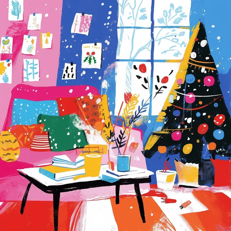 Vibrant Painterly Christmas Scenes