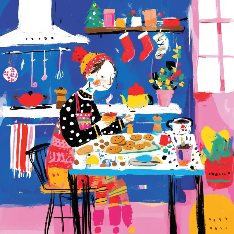 Vibrant Painterly Christmas Scenes