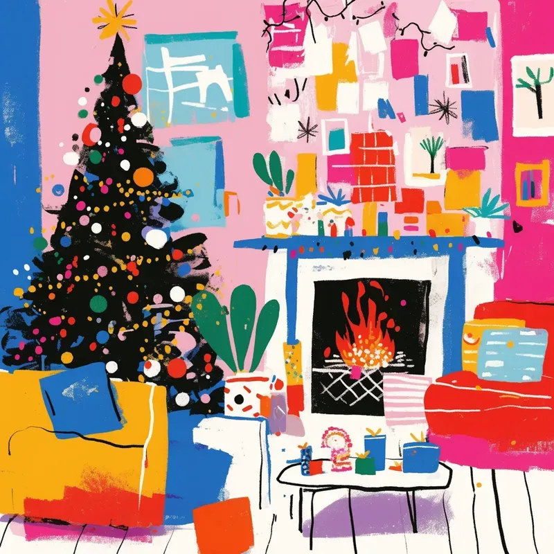 Vibrant Painterly Christmas Scenes