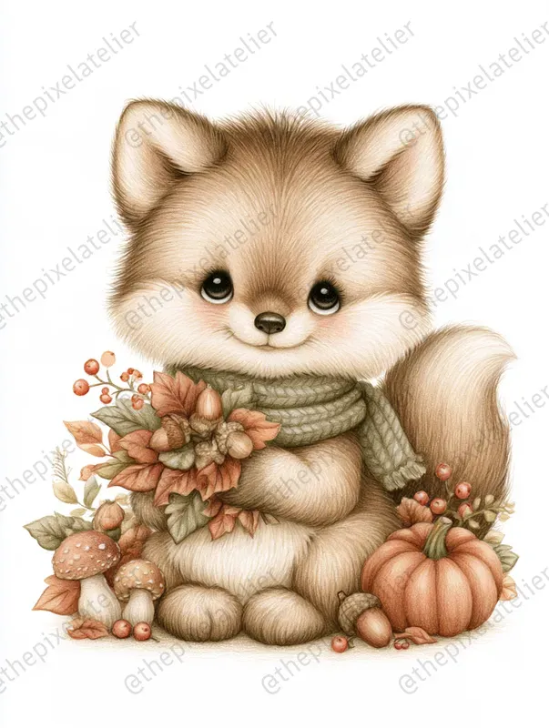 Cozy Autumn Storybook Cliparts