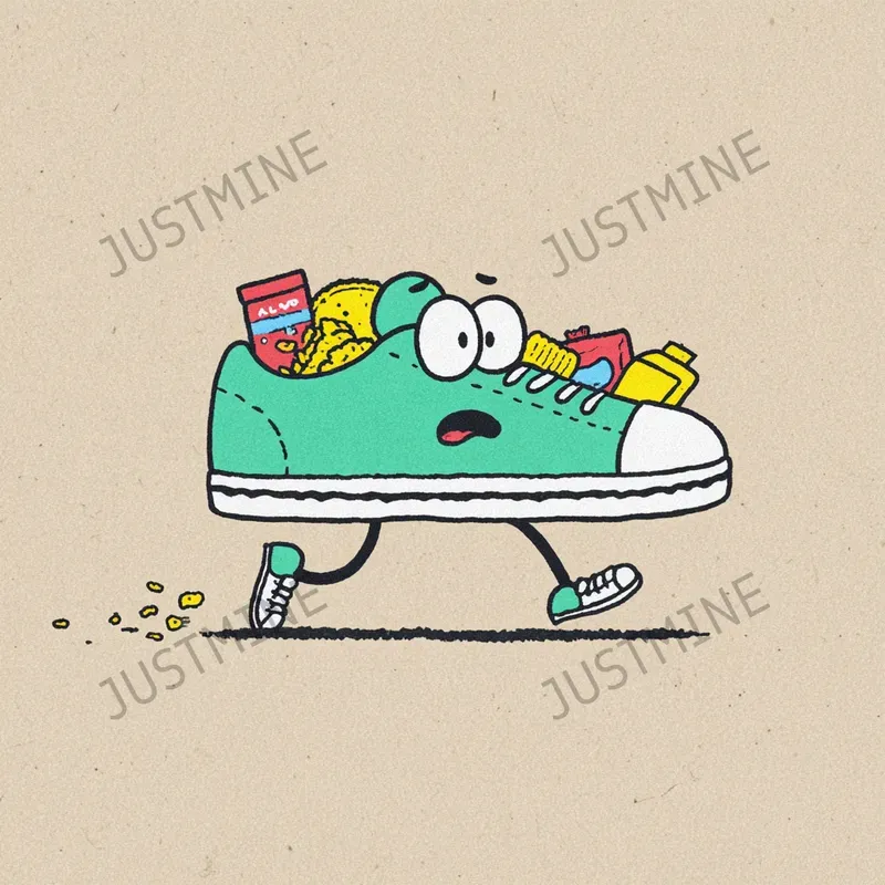 Lazy Sneaker Cartoon Illustrations