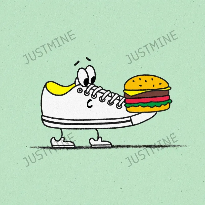 Lazy Sneaker Cartoon Illustrations
