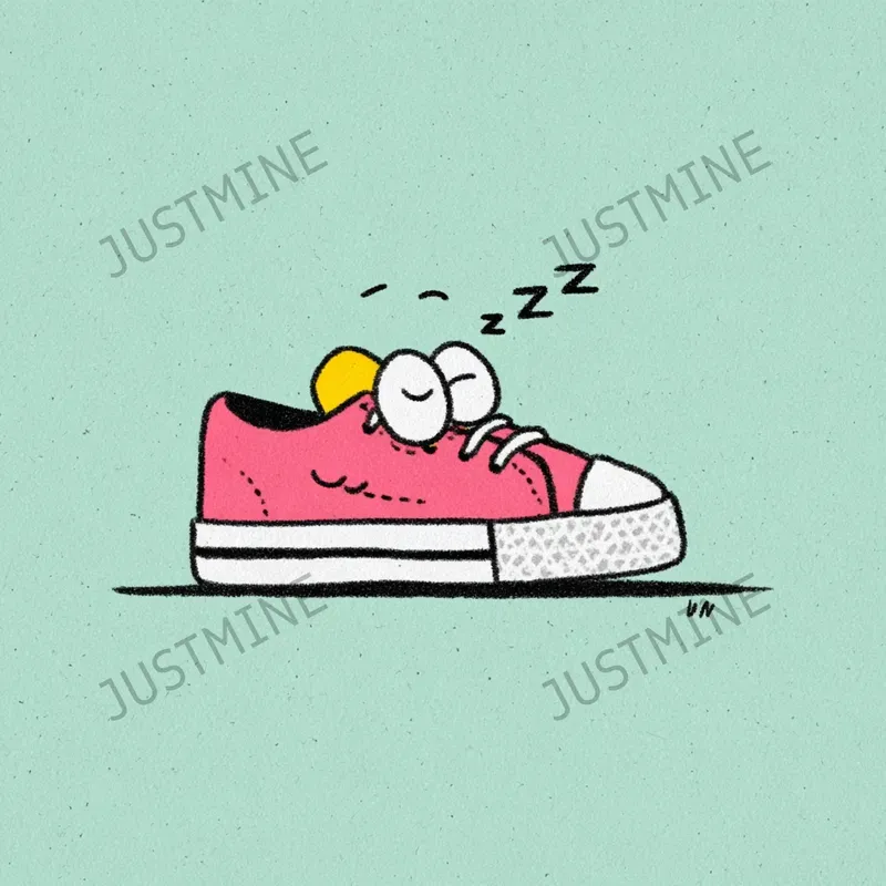 Lazy Sneaker Cartoon Illustrations