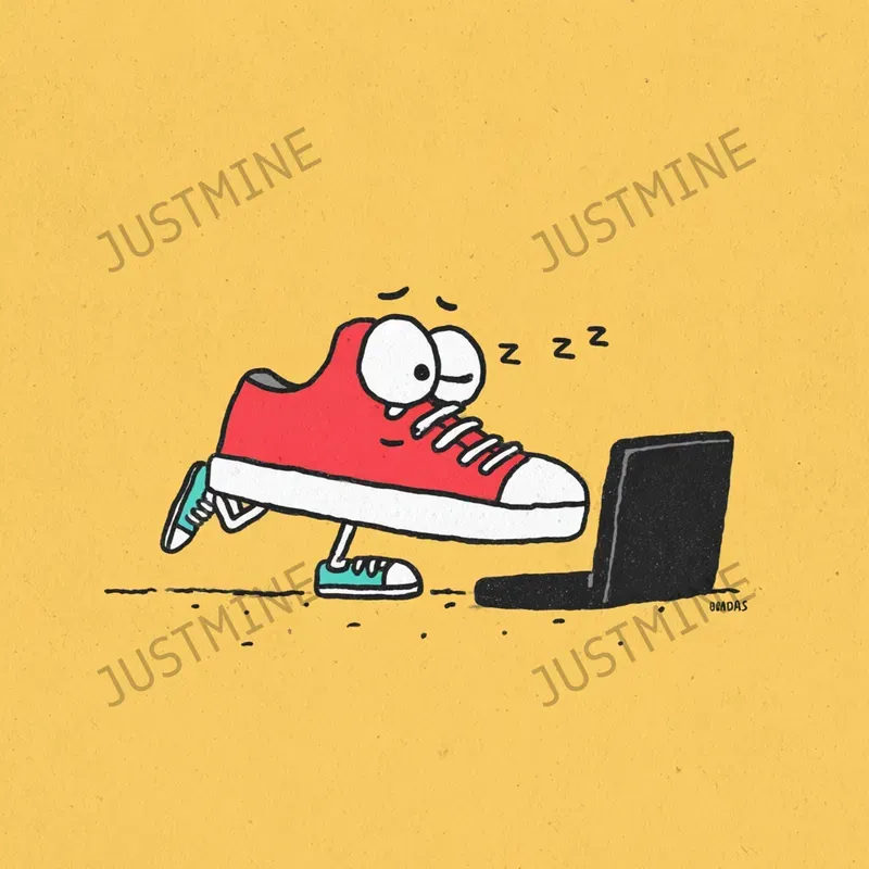 Lazy Sneaker Cartoon Illustrations