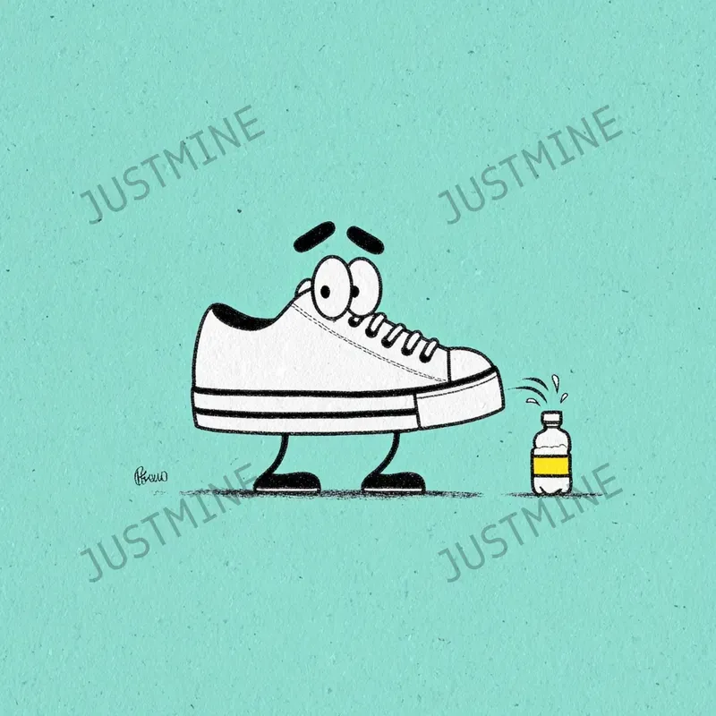 Lazy Sneaker Cartoon Illustrations