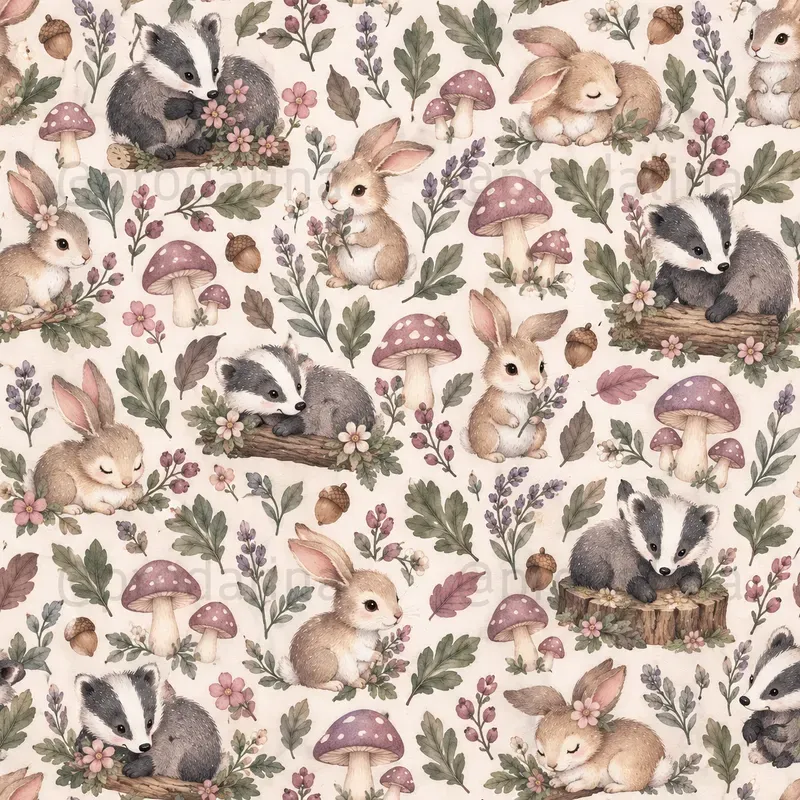 Cute Woodland Animals Seamless Patterns