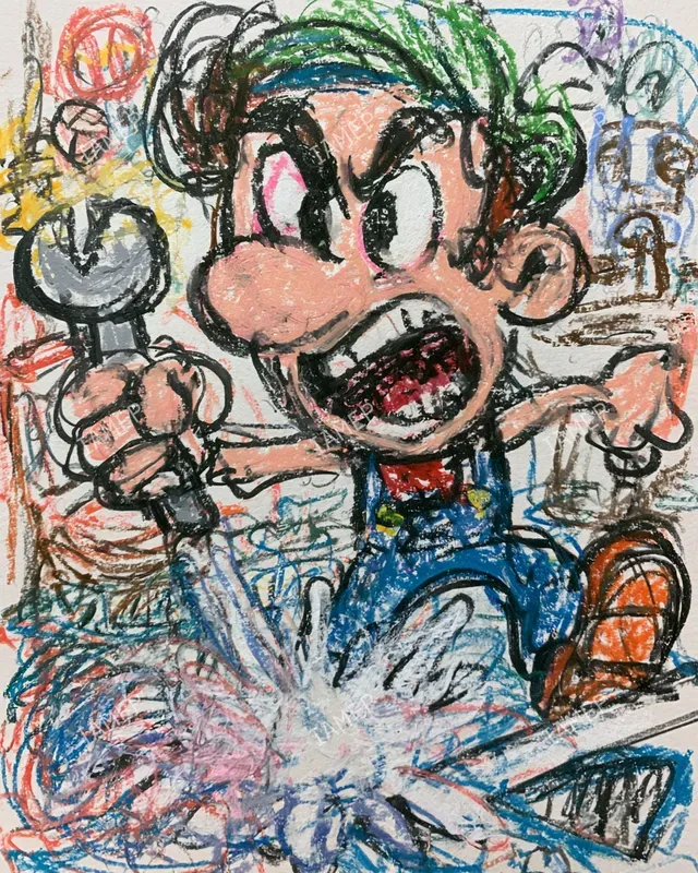 Chaotic Crayon Cartoon Scenes