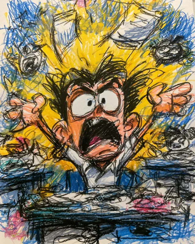 Chaotic Crayon Cartoon Scenes