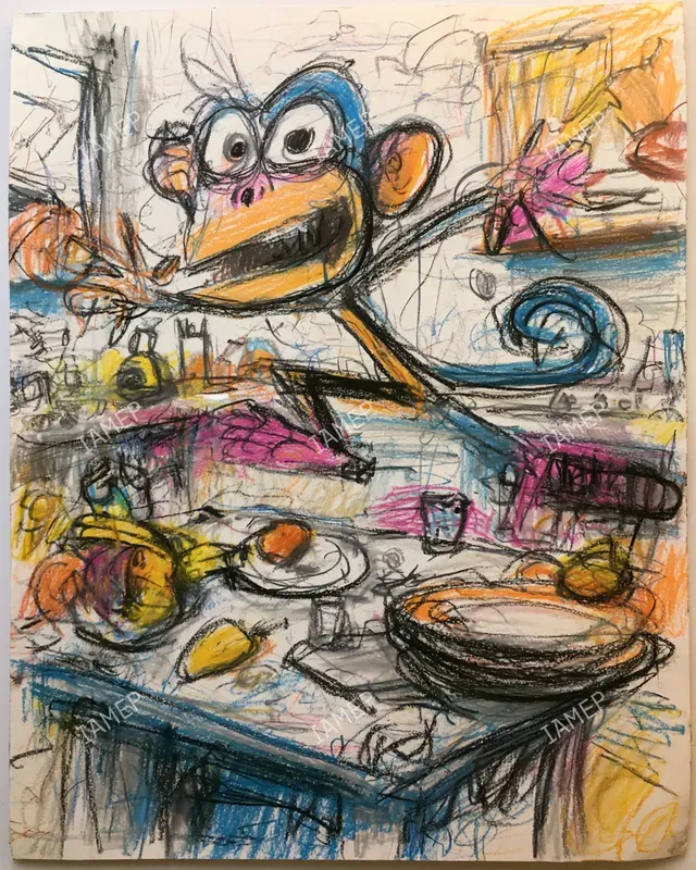Chaotic Crayon Cartoon Scenes