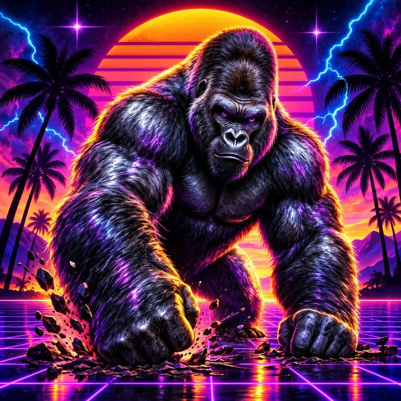 Neon Retro Predator Art
