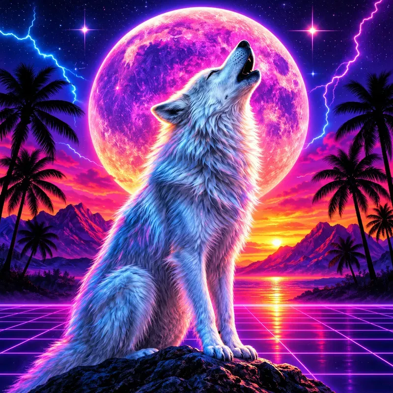 Neon Retro Predator Art