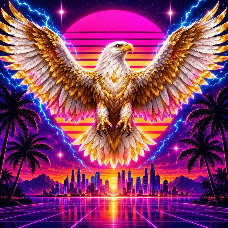 Neon Retro Predator Art