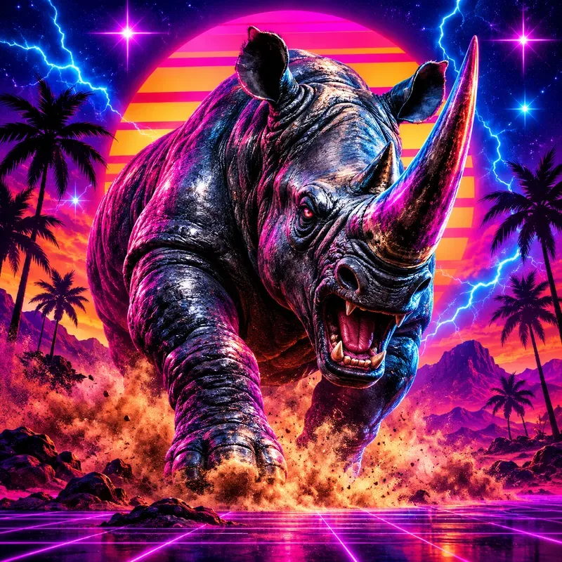 Neon Retro Predator Art