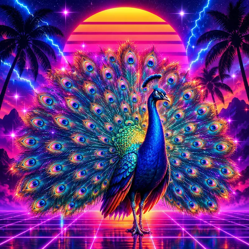 Neon Retro Predator Art