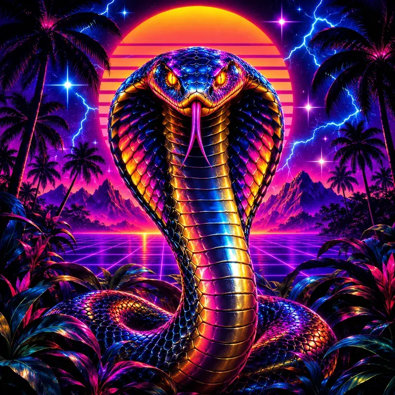 Neon Retro Predator Art