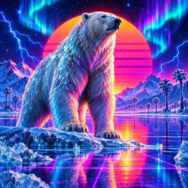 Neon Retro Predator Art