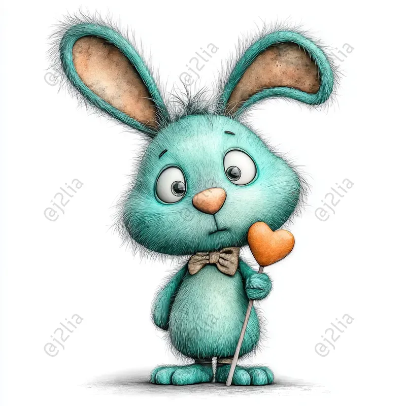 Cute Valentine Baby Animal Clipart