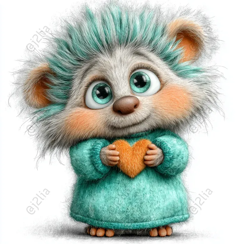 Cute Valentine Baby Animal Clipart
