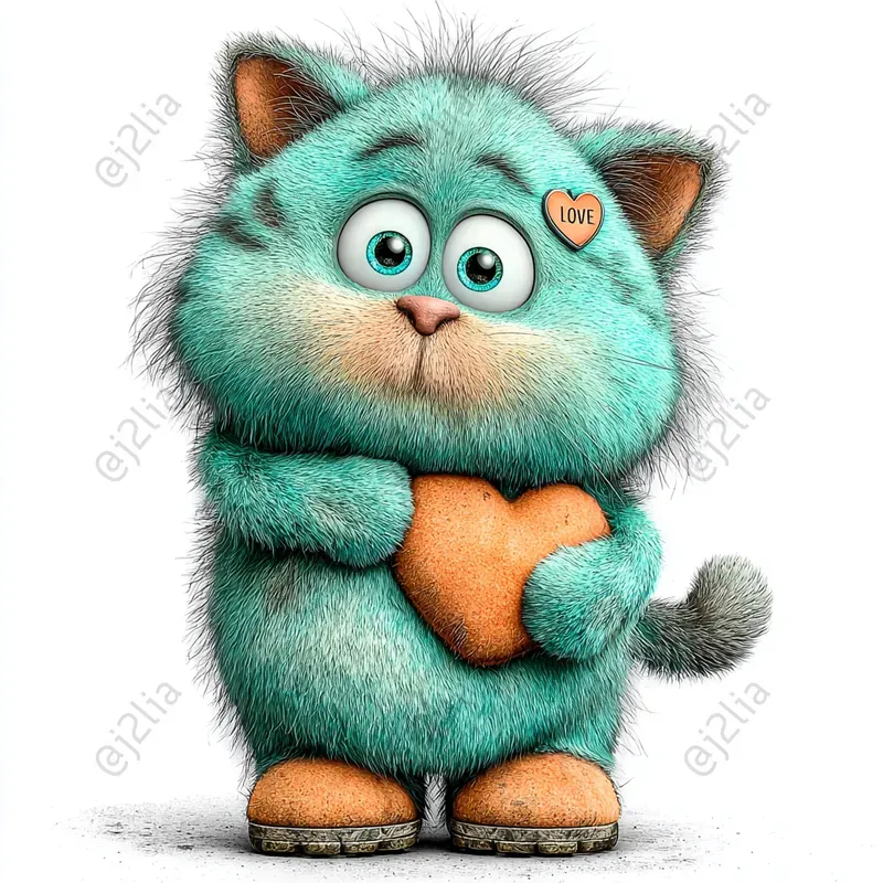 Cute Valentine Baby Animal Clipart