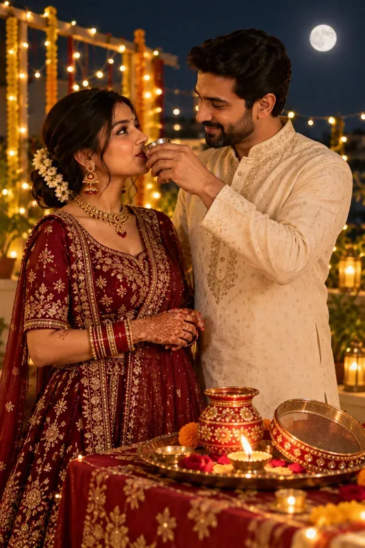 Karva Chauth Couple Photos