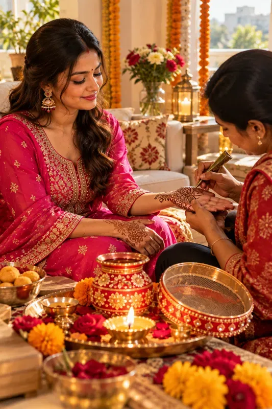 Karva Chauth Couple Photos