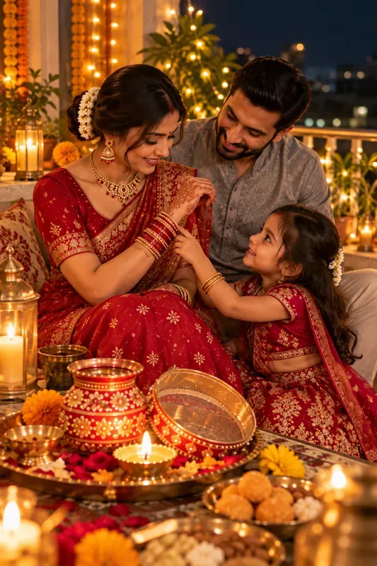 Karva Chauth Couple Photos