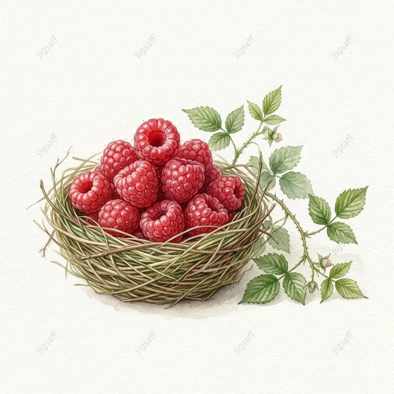 Watercolor Fruit Basket Botanical Art