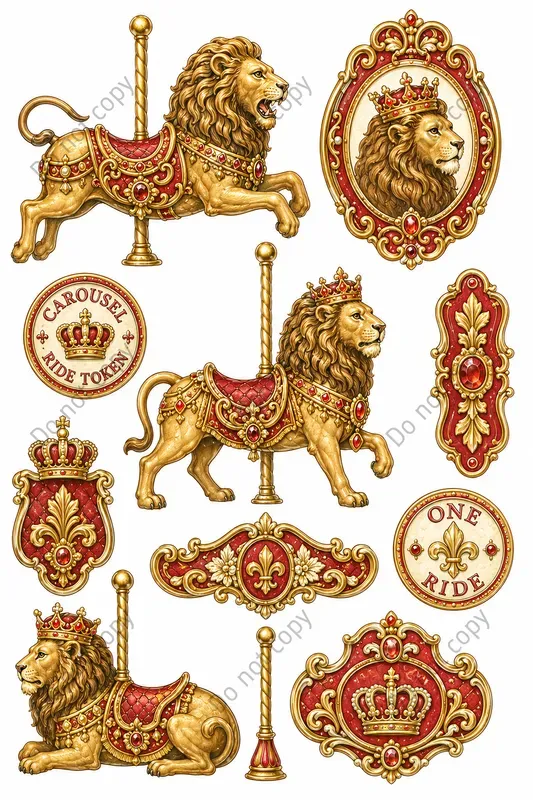 Vintage Carousel Ephemera Sheets