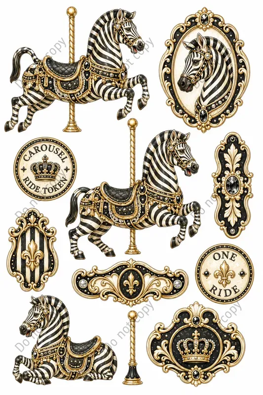 Vintage Carousel Ephemera Sheets