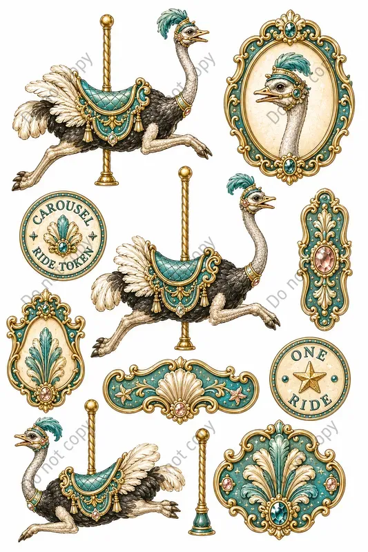Vintage Carousel Ephemera Sheets